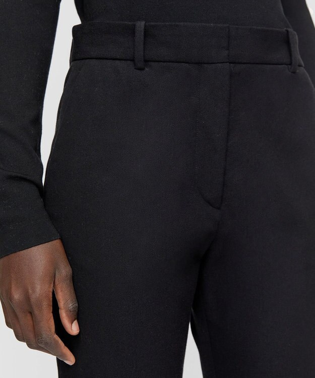 JOSEPH 【FOUNDATIONS】ギャバジンストレッチ フィットフレアートラウザーズ Black