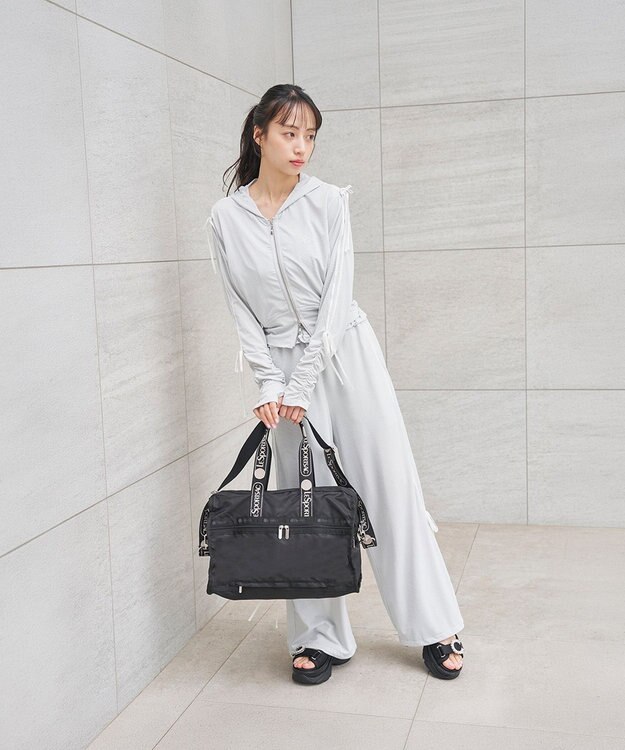 LeSportsac DELUXE MED WEEKENDER MH/ロゴジャガードブラックスナイデル ロゴジャガードブラックスナイデル