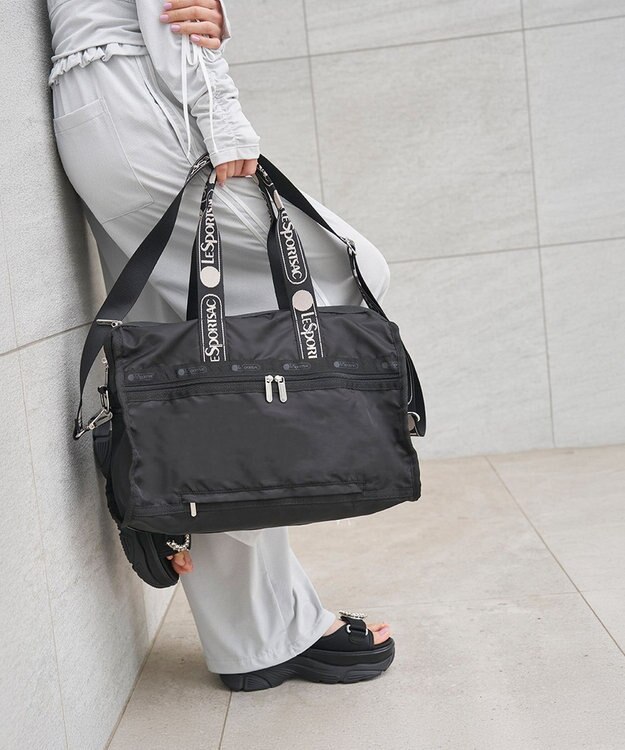 LeSportsac DELUXE MED WEEKENDER MH/ロゴジャガードブラックスナイデル ロゴジャガードブラックスナイデル