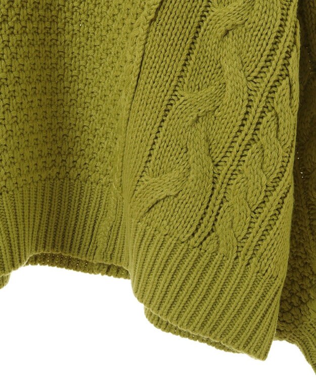 Green Parks 変形ケーブルニットプルオーバー Green