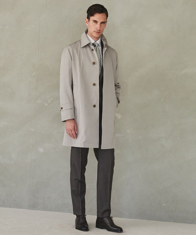 GOTAIRIKU ダウンライナー装着可【半裏仕様】コットンポリエステル ステンカラースプリングコート(25年春夏モデル) ベージュ系