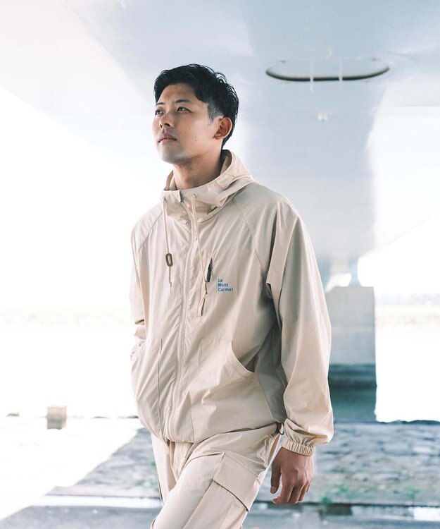 SHARE PARK MENS 【撥水・UVカット・ストレッチ・軽量 】パッカブルマウンテンパーカー（Lサイズ） ベージュ系