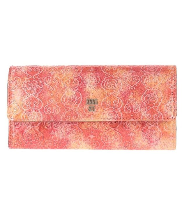 ANNA SUI ローズハート フラップ長財布 ピンク