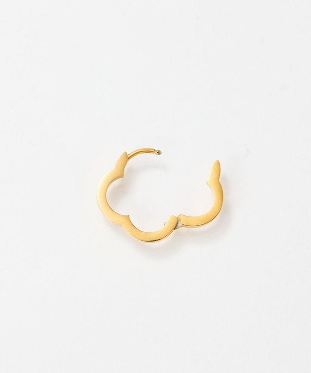 Phoebe 【金属アレルギー対応】フラワーワンタッチフープピアス　ゴールド/サージカルステンレス（片耳） ゴールド