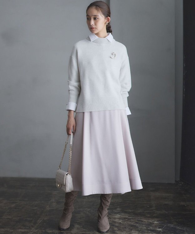 組曲 L ウールカシミヤミックス ロールネック ニット 【WEB限定】シルバーグレー系9