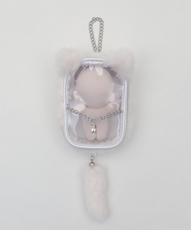 WEGO 【痛バ＆推し活グッズ】なりきりネコぬいポーチ ホワイト