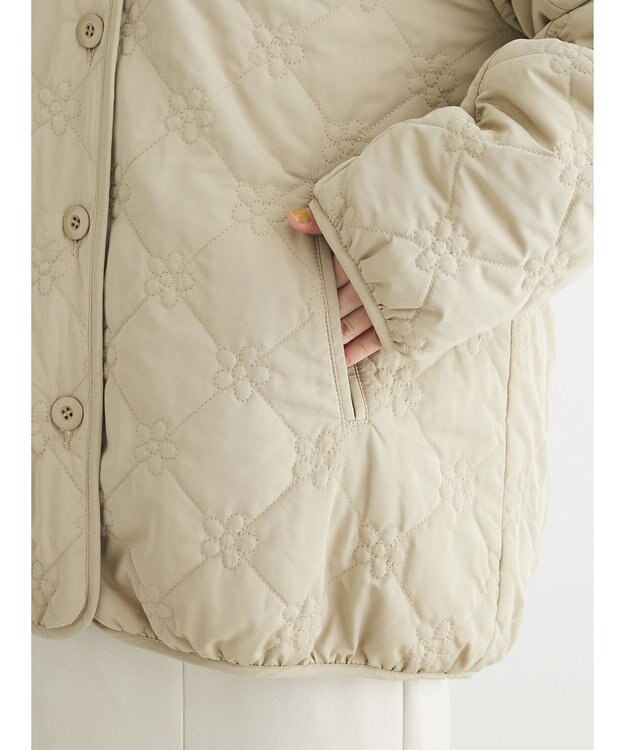 Green Parks ・ＳＵＧＡＲ　ＳＰＯＯＮ　２ｗａｙフラワーキルトブルゾン Light Khaki