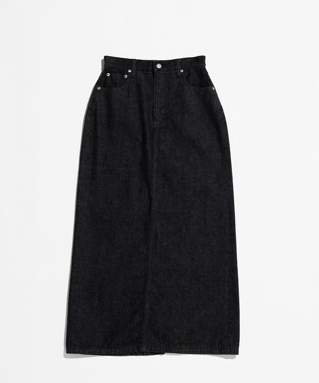 LENO DENIM SKIRT　デニムマキシスカート BLACK
