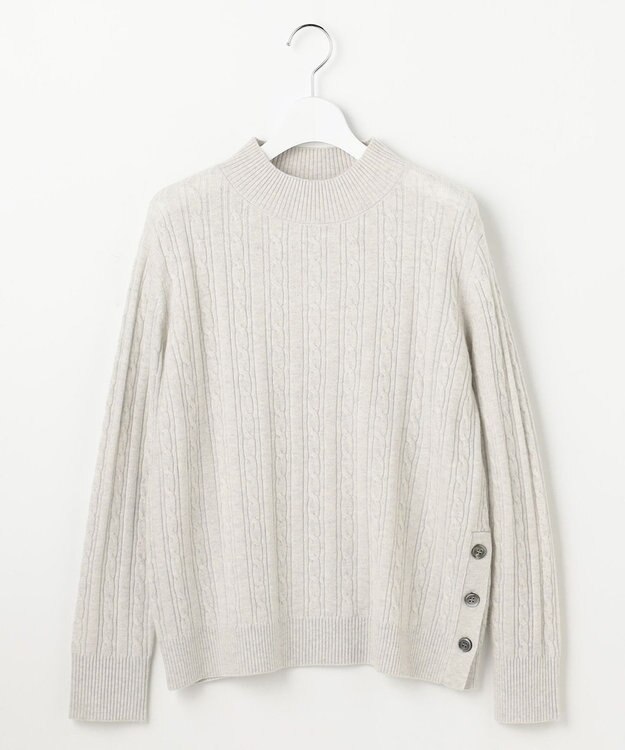 J.PRESS LADIES L WOOL BLEND AIR ハイネック ニット グレー系