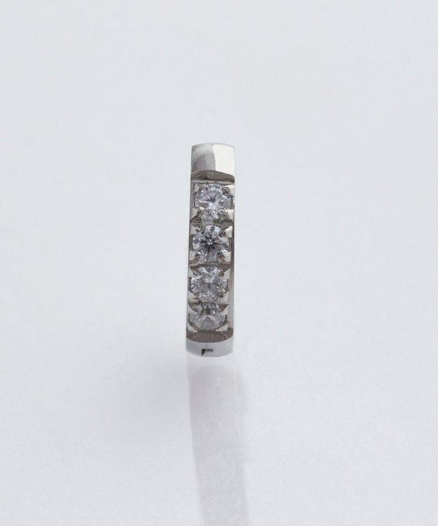 Phoebe 【金属アレルギー対応】ワンタッチビジューフープミニピアス(片耳)/サージカルステンレス シルバー シルバー