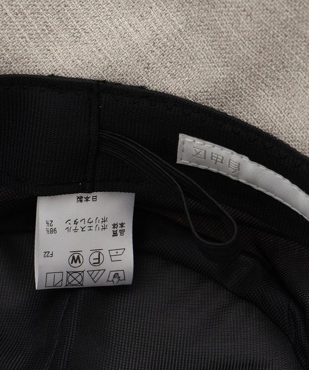 自由区 【洗える】フェイクリネンワイドブリム ハット シャンブレーブラウン
