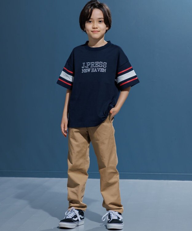 J.PRESS KIDS 【100-130cm】ビックシルエット ロゴＴシャツ ネイビー系