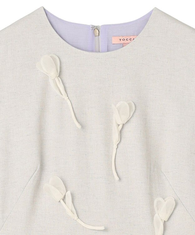 TOCCA 【洗える】TULIP FLUFF ドレス ライトグレー系