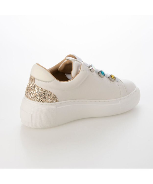 MODE ET JACOMO <MODE ET JACOMO>厚底ビジュースニーカー ホワイトミックス