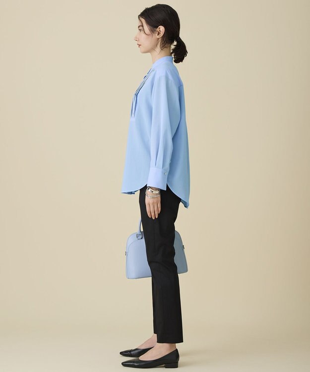 自由区 L シアー ブラウス サックス