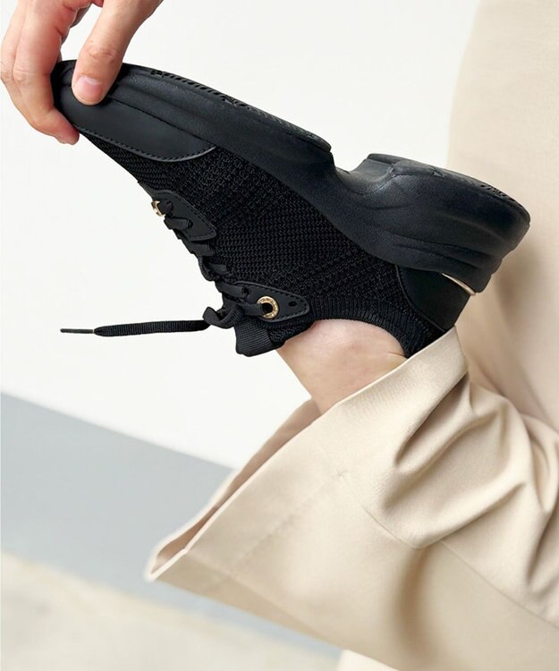 steppi 【VERY掲載 / 撥水 / 洗える】ボリュームソール スニーカー ブラック