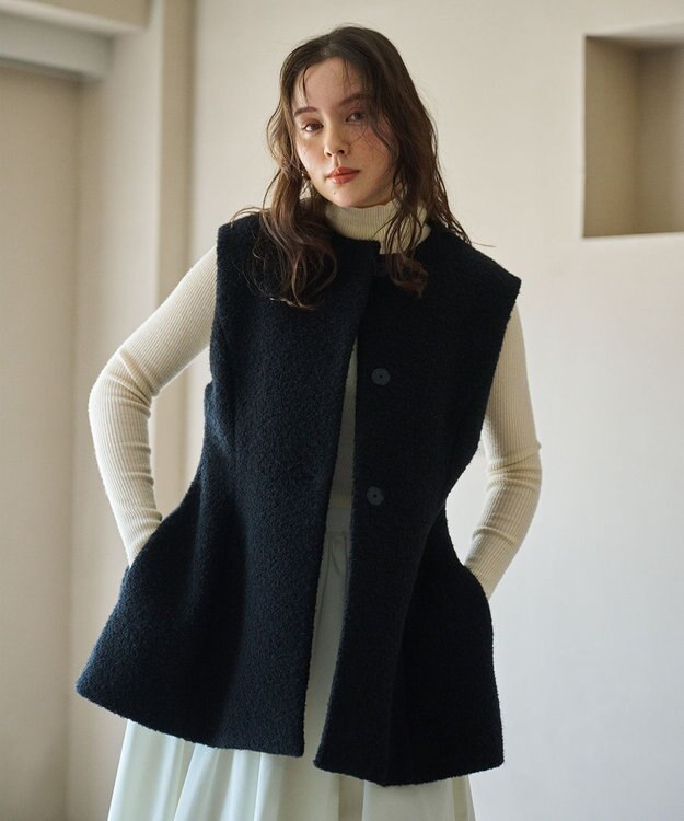 #Newans ポッテリ―シルエットジレ ブラック