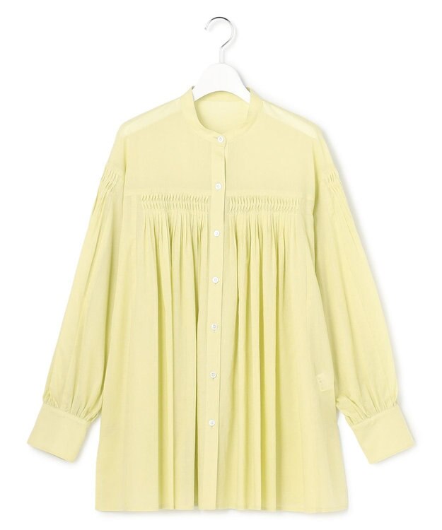 23区 L 【SLOW/一部店舗限定】コットンボイル ギャザー ブラウス イエロー系