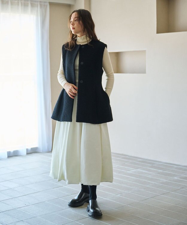 #Newans ポッテリ―シルエットジレ ブラック