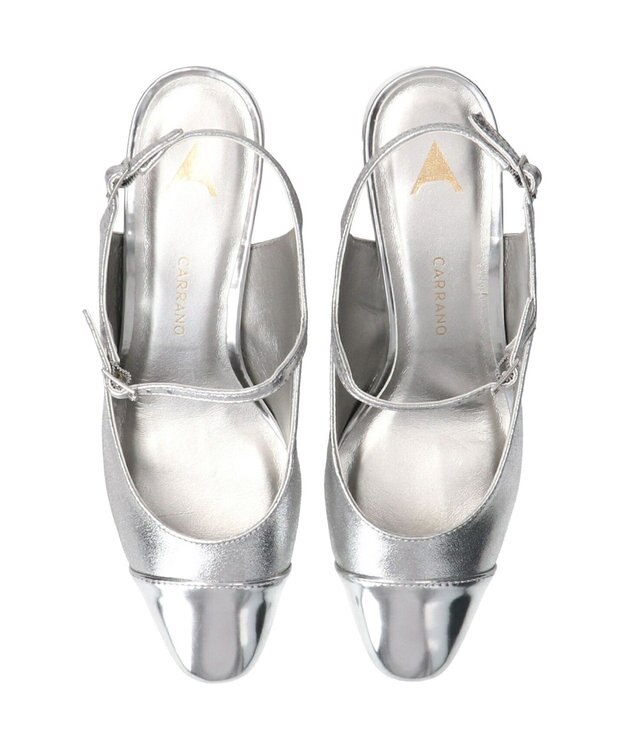 INTER-CHAUSSURES 【CARRANO】ワンストラップバックバンドパンプス シルバー
