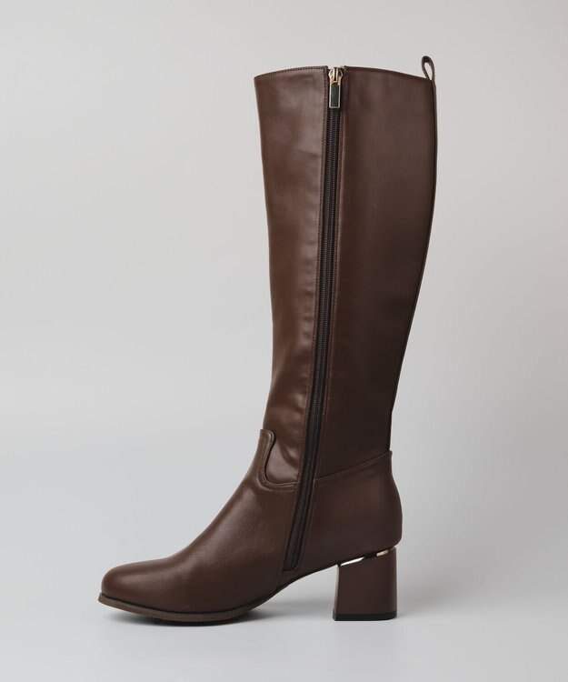 BONTRE 【PRECIEUX JOUET/プレシュウジュエ】メタルヒールロングブーツ ダークブラウン