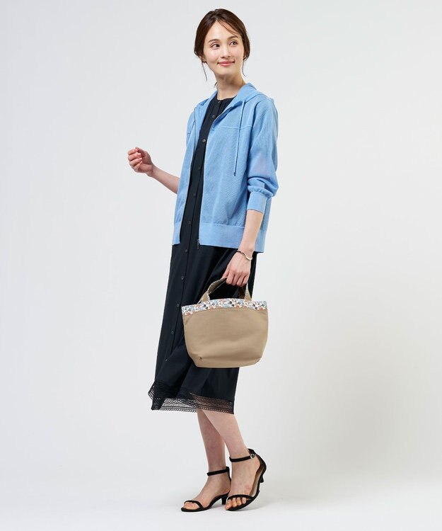 J.PRESS LADIES 【WEB限定カラーあり】SHEER LIGHT KNIT パーカー ソフトブルー系