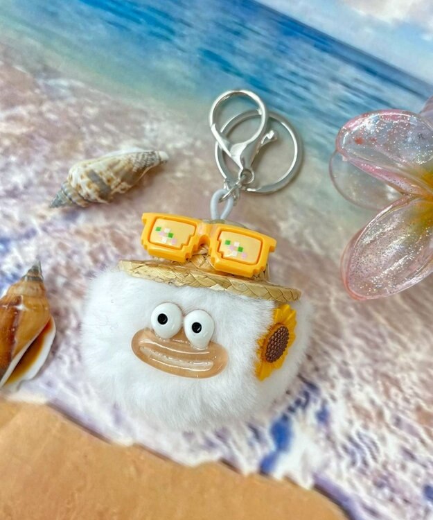 WEGO サマバケ麦わらモンスターぬいぐるみキーホルダー ホワイト