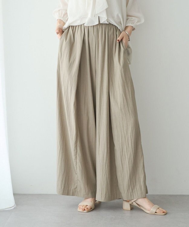 YECCA VECCA 【UVカット/遮熱/接触冷感】COOLタックワイドパンツ Gray Beige