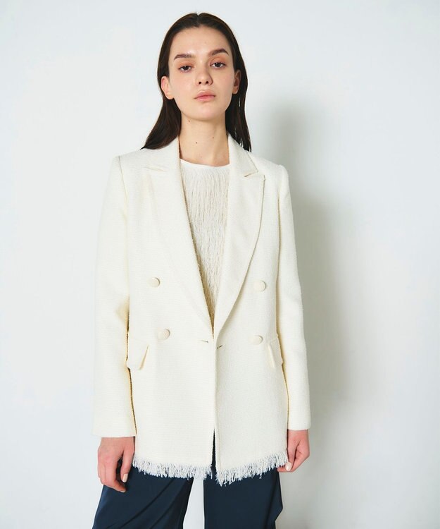 GRACE CONTINENTAL ツイードテーラージャケット ホワイト