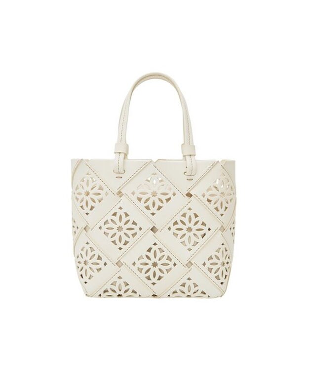 genten サスカットバスケット手提げバッグ＜S＞ シロ