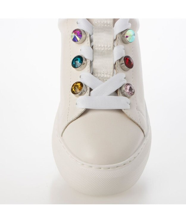 MODE ET JACOMO <MODE ET JACOMO>厚底ビジュースニーカー ホワイトミックス