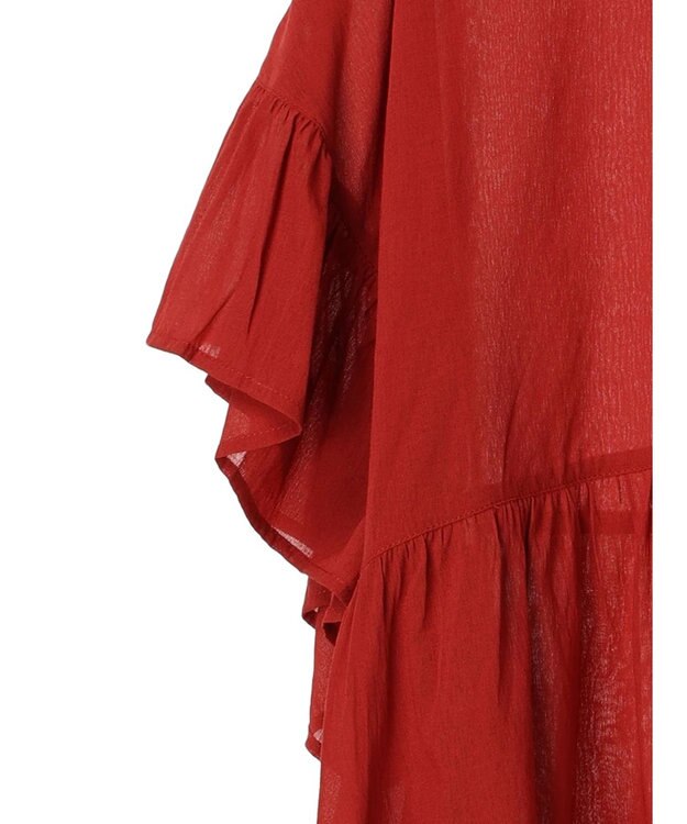 CRAFT STANDARD BOUTIQUE ウ゛ィンテージボイルティアード切替ブラウス Red