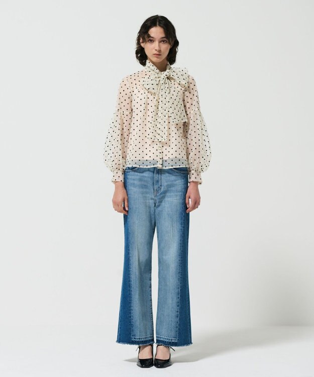 GRACE CONTINENTAL チュールドットボウタイブラウス キナリ