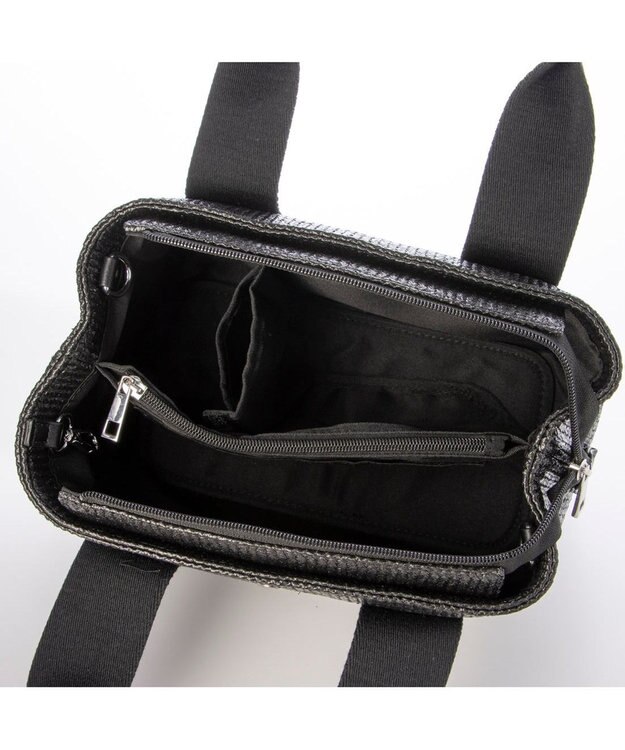 UNBILLION カシュカシュ cachecache / 雑材風テープハンドルパーテーショントート ブラック