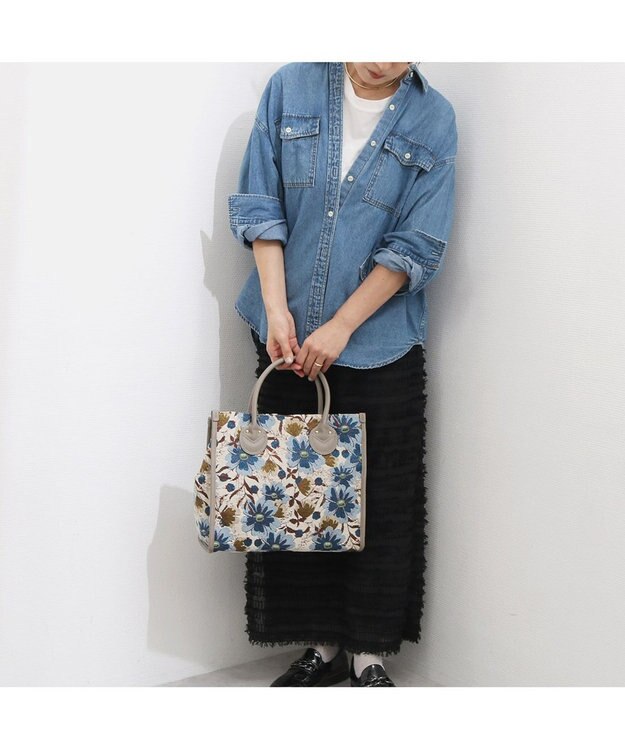 UNBILLION カシュカシュ cachecache / ジャガードスクエアトート ライトグレー