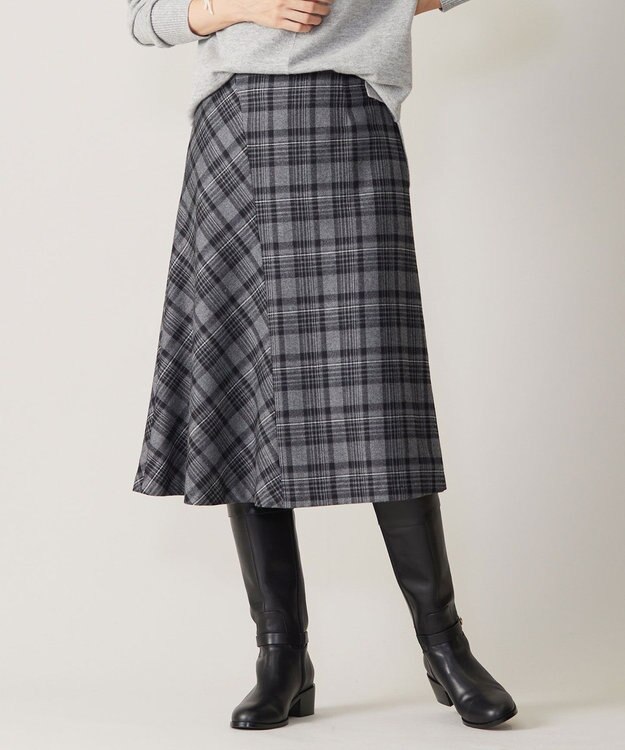 J.PRESS LADIES S クラシカル ツイード タータン スカート グレー系3