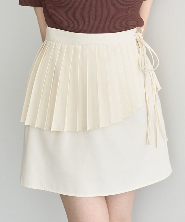 earth music&ecology ＳＥＴ２点プリーツラップスカート＋ミニスカート Ivory