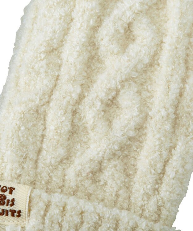 MIKI HOUSE HOT BISCUITS 【1-5歳】 ケーブル編みミトン 白