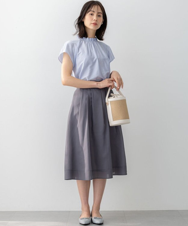 組曲 カールマイヤーハイネック ブラウス サックスブルー系1