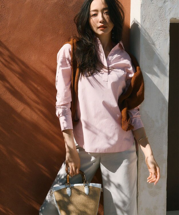 23区 【CLASSY.6月号掲載/洗える】リネンレーヨンストレッチ ワイドパンツ ベージュ系