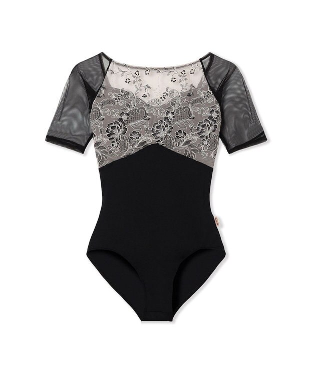 Chacott 【Nela ライン】ハーフスリーブレオタード ブラック