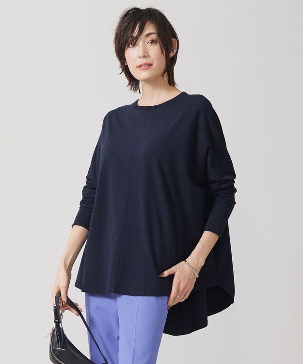ICB 【洗える】 ヴィスコースワイド プルオーバー ネイビー系
