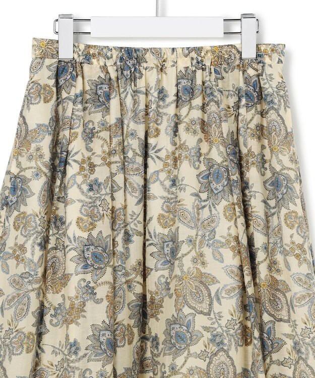 23区 S 【先行予約】Ericaキャラコ ペイズリープリント フレア スカート アイボリー系