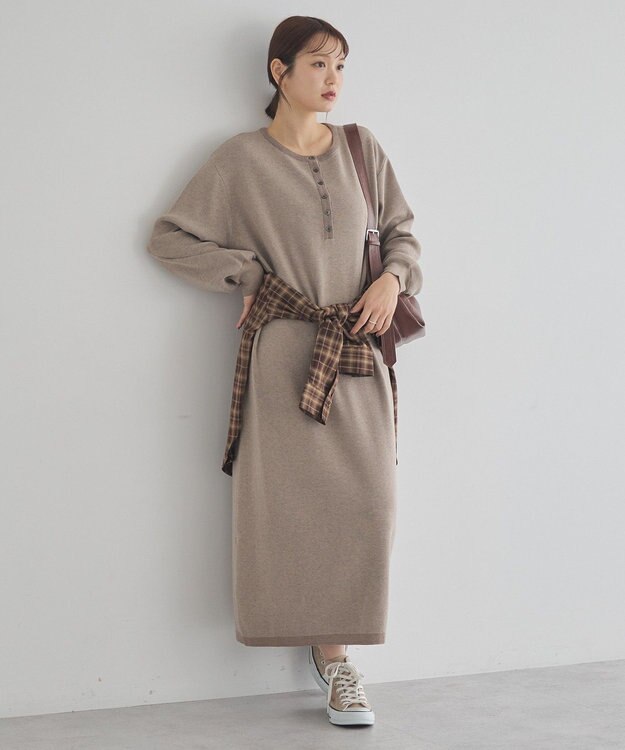 earth music&ecology ソウバリヘンリーニットワンピース Beige