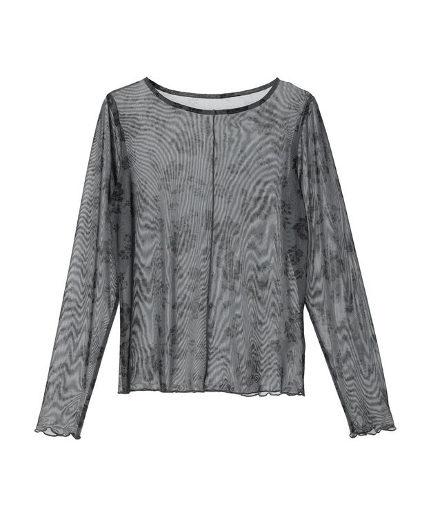 earth music&ecology フラワープリントシアーインナー Black