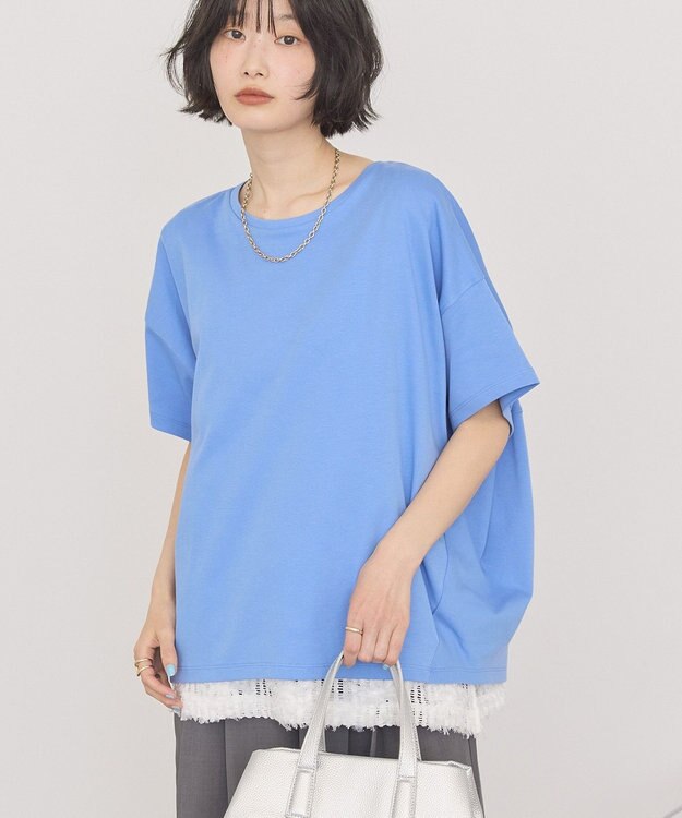 AMERICAN HOLIC 【接触冷感+UVカット】半袖コクーンカットプルオーバー Blue