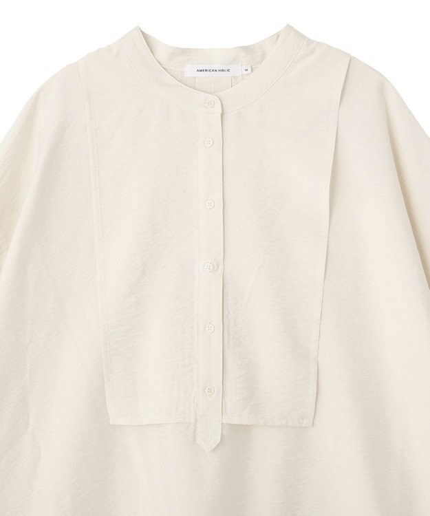 AMERICAN HOLIC 【WEB限定】接触冷感バンドカラーシャツチュニック Ivory