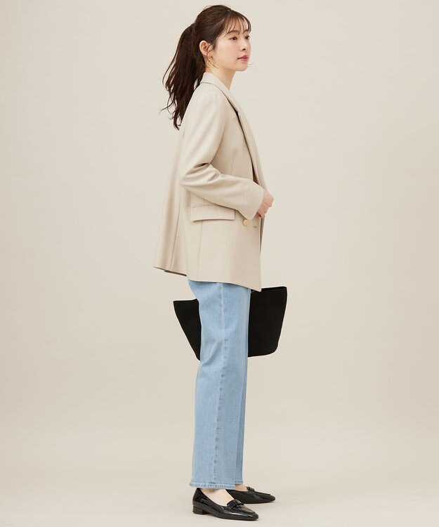 ANY SIS L 【洗える】褒めらレディテーラード ジャケット ライトベージュ