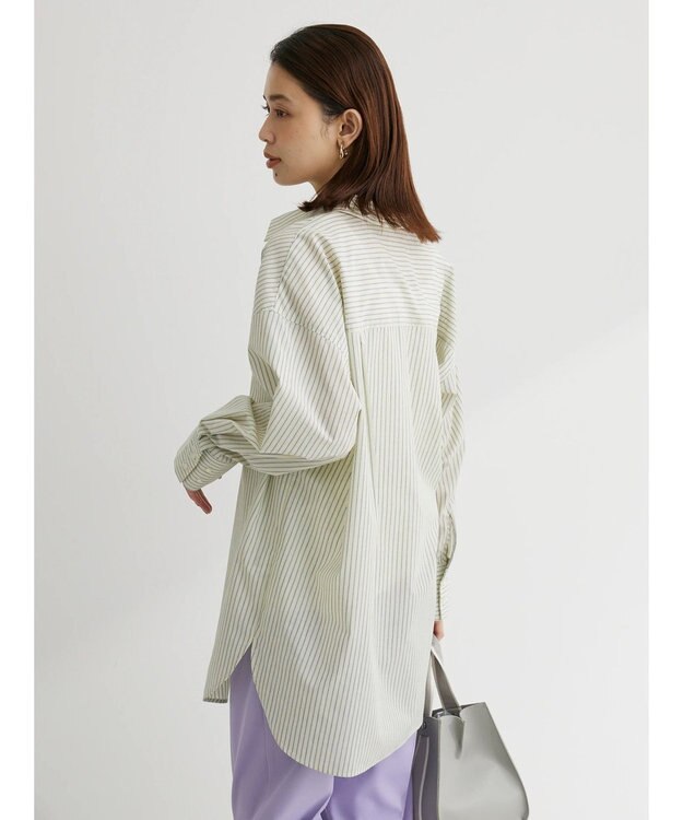 Green Parks ゆったり衿つきシャツ Stripe