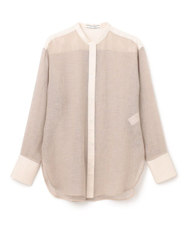 BEIGE， MATHIEU / バンドカラーシャツ Flax